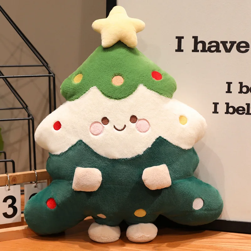 

Милая рождественская елка, плюшевая зеленая, белая кукла, снеговик, подушка, игрушка, кавайная мягкая подушка, подарок для детей, друг