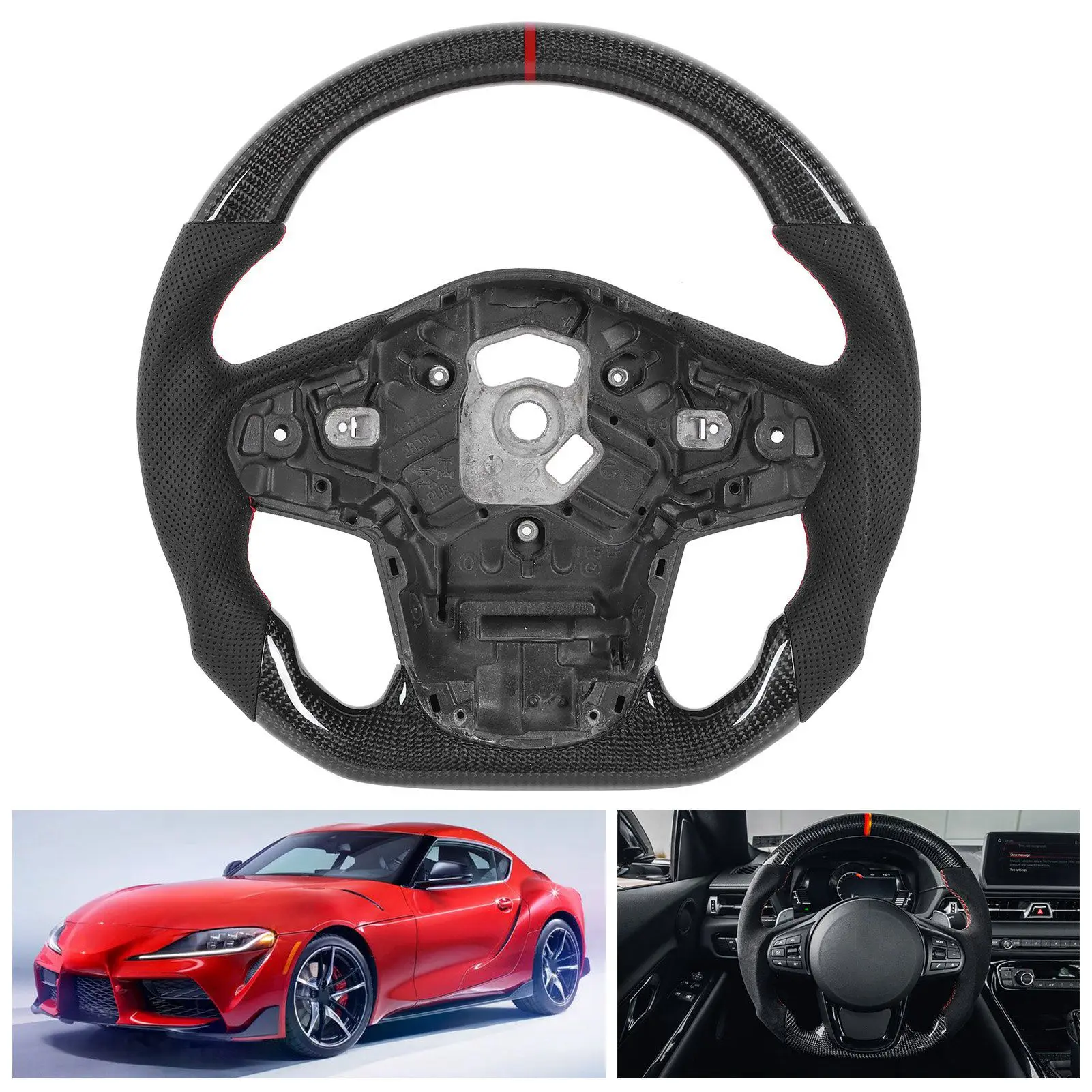 Fit for GR Supra A90 2020+ new Carbon Fiber Steering Wheel Nappa Perforated Leather