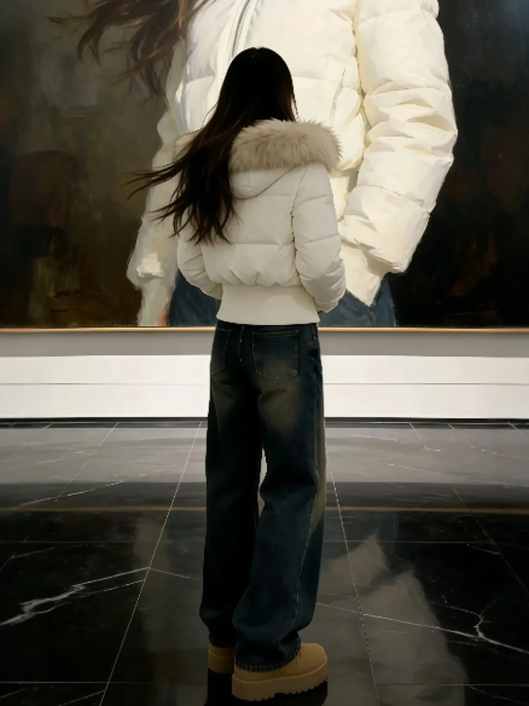 

Unique Women's Cotton Jaet Small Size 2026 Trendy Korean Sle Slim Fit Long Sve Hooded Zipper Closure Pure Color Coat