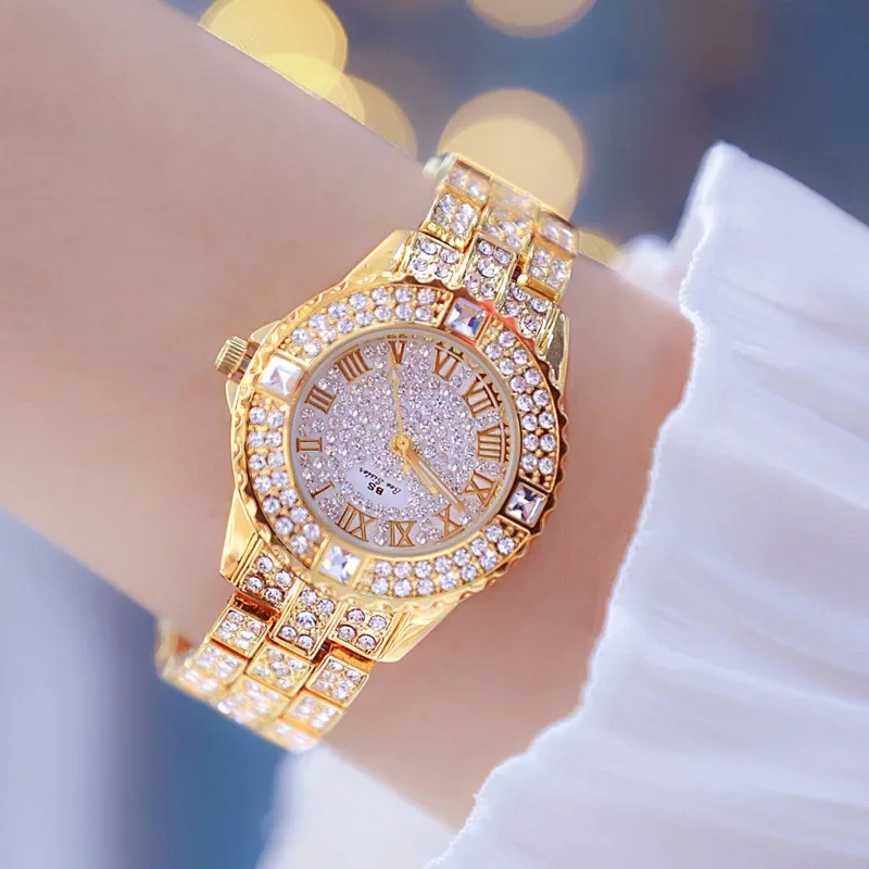 Waterproof Digital Watch Fashion High-end Luxury Designer Diamond Accessories Gift Women's Quartz Watches for Wrist Clock 2000s