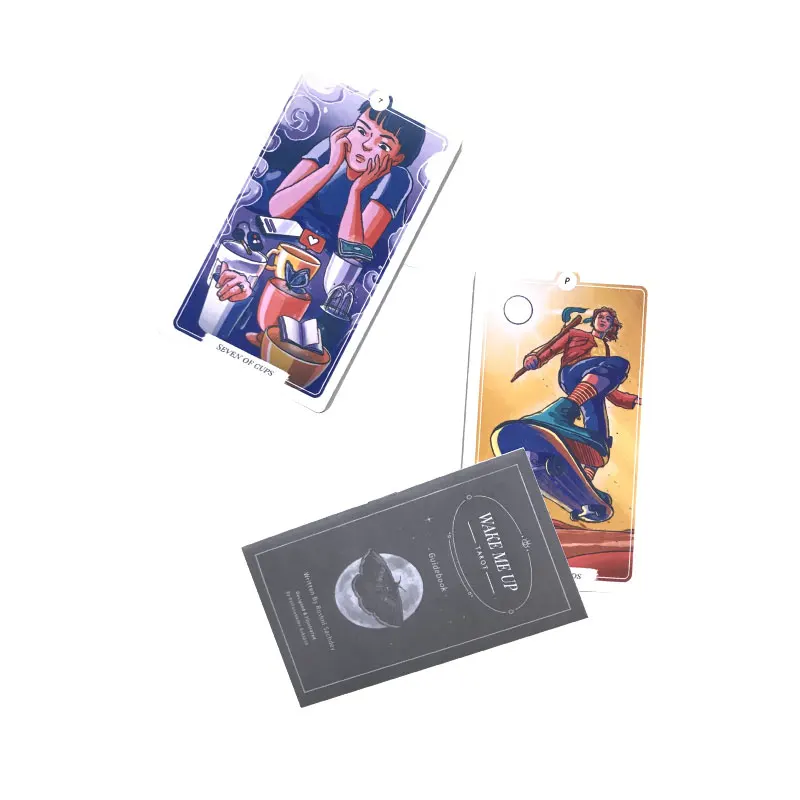 Hot sales 12-7 CM Deck: Wake Me Up Tarot Oracle Card Fate Divination Prophecy Card Family Party Game Toy Tarot Brochure Guide