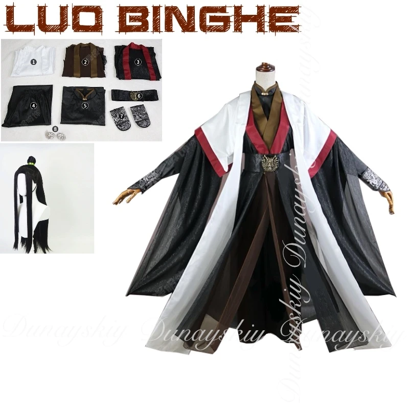 

The Scum Villain's Self-Saving System Novel Anime Luo Binghe Cosplay With Favor Darker Clothing Thai Version Cosplay Costume Set