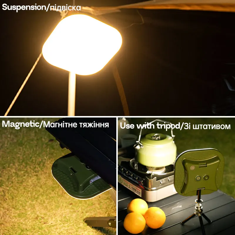 MOSLIGHTING LED مصباح ذكي قابل لإعادة الشحن فانوس التخييم RGB WiFi App التحكم عكس الضوء التحكم الصوتي العمل في الهواء الطلق شنق مصباح الخيمة