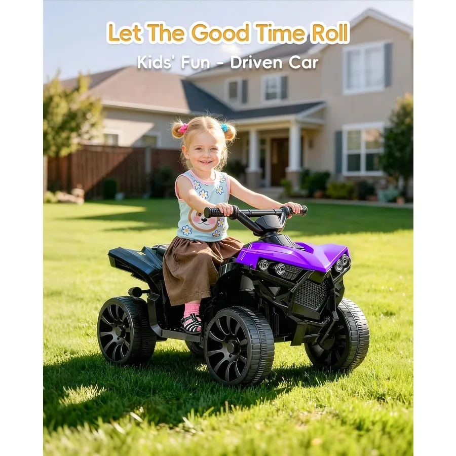 Giro sui giocattoli per i più piccoli ATV da 1,5-4 con tempi di riproduzione fino a 70 minuti Auto elettrica quad a 4 ruote con guida sicura a velocità di 1,8 MPH