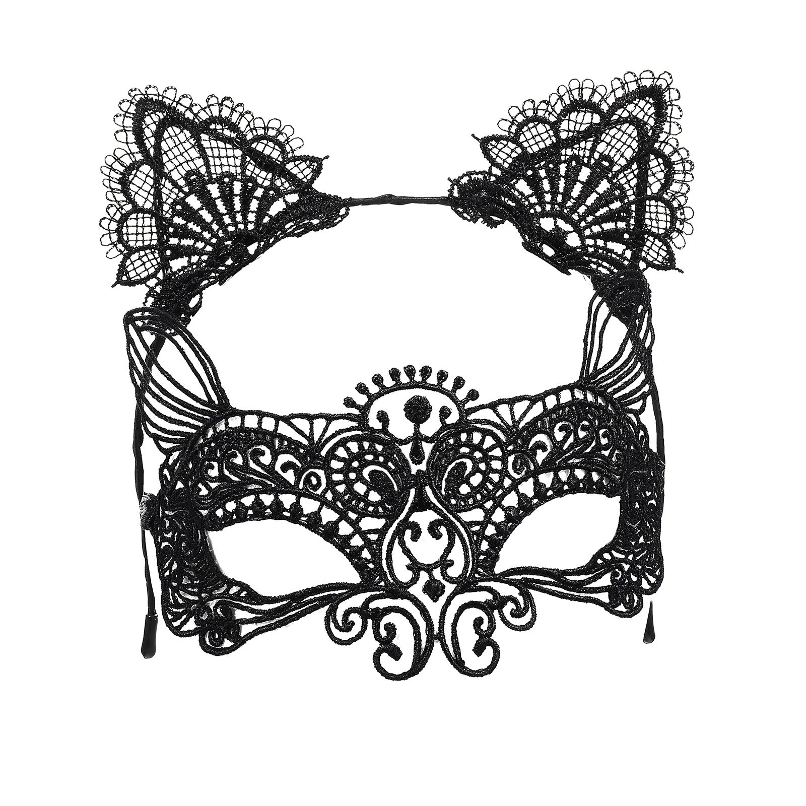 Blindfold Lace Headband Hair Bands Halloween Cat Ears Hoop Party Cosplay Hairband