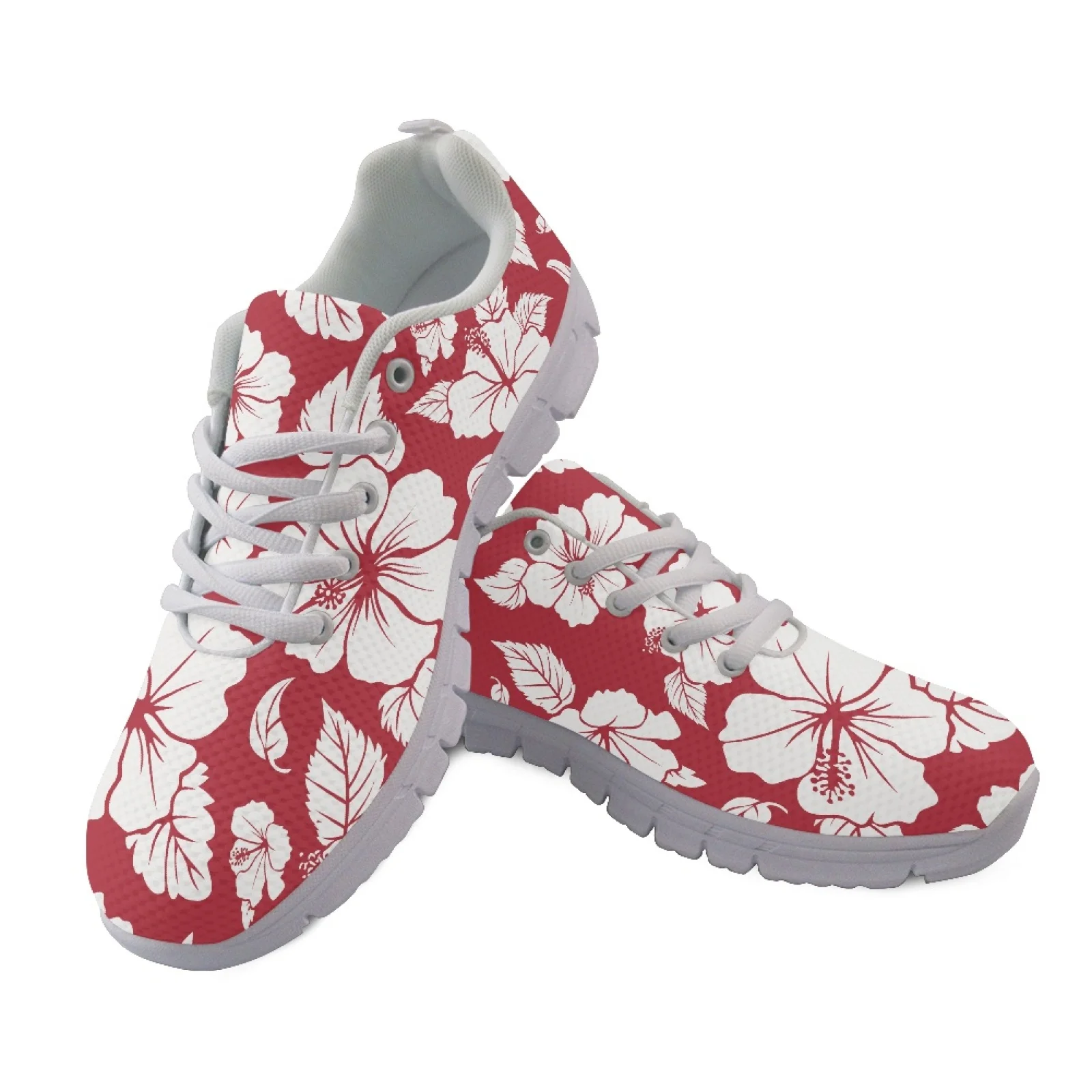 Coloranimal Hibiscus Floral Lightweight Sports Tennis Shoes for Mens Mesh & EVA Sole Running Walking Shoes Fashion 2026