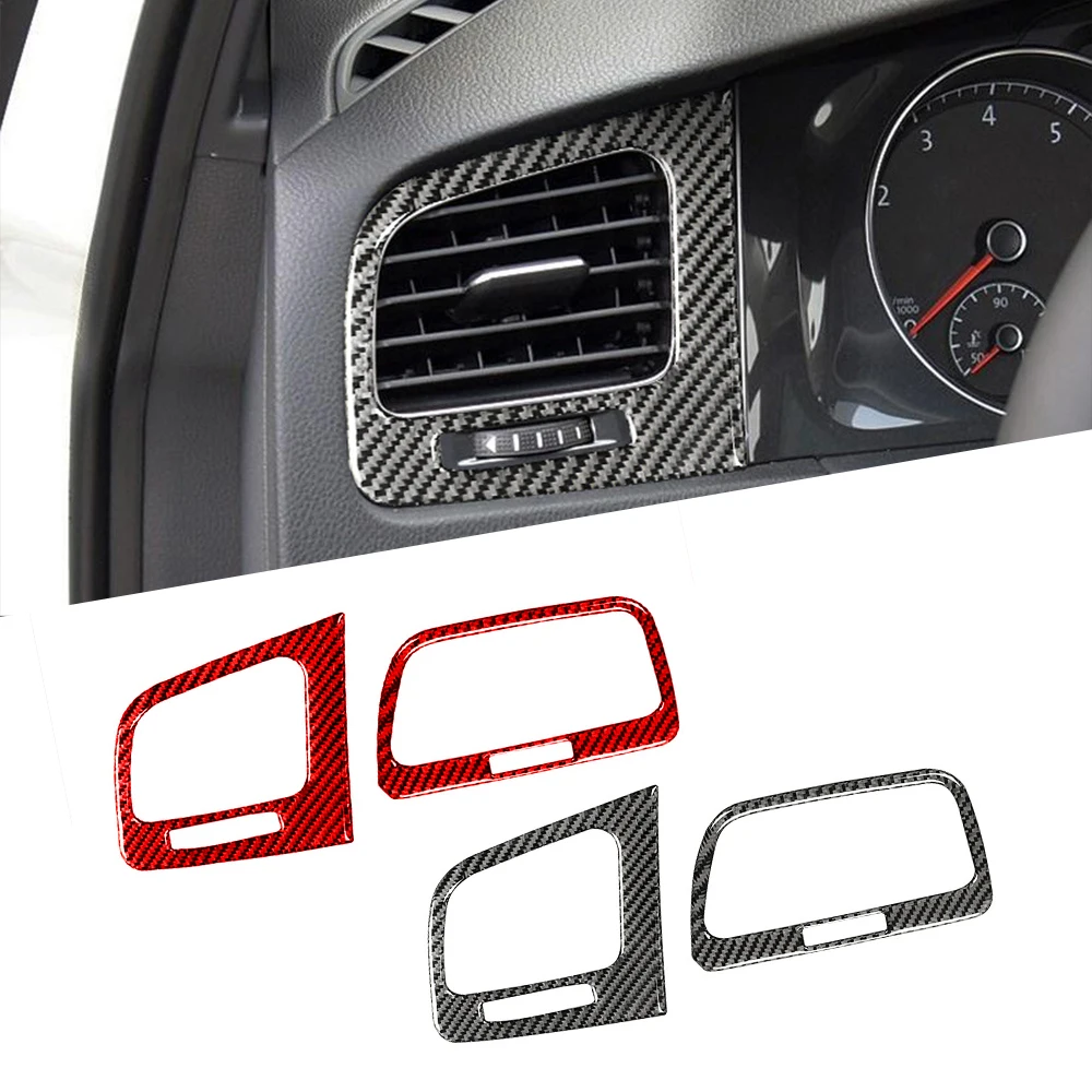 

For VW Golf 7 Mk7 2014-2019 Sticker Car Interior Side Air Vent Outlet Cover Trim Car Carbon Fiber Stickers Auto Accessories 2pcs