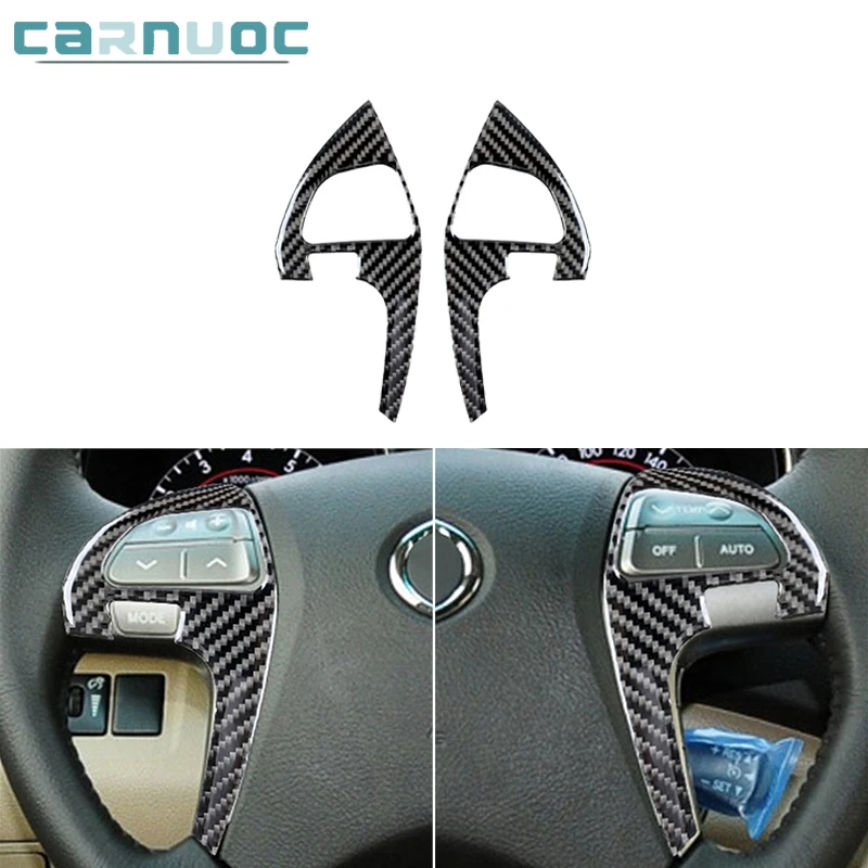 

Carbon Fiber Steering Wheel Button Stickers For Toyota Highlander 2008 2009 2010 2011 2012 2013 Car Interior Styling Accessories