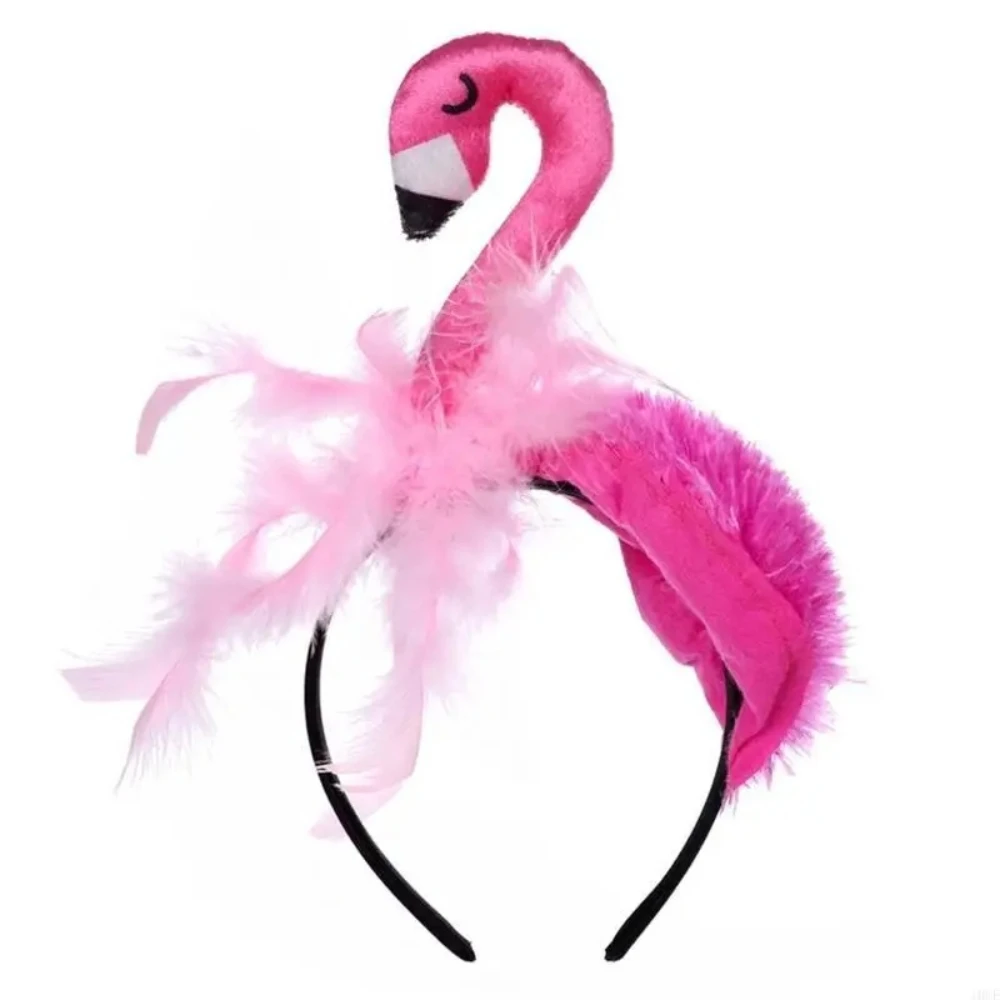 Live Broadcast Stuffed Flamingo Hair Hoop Make Up Carnival Party Hair Decors