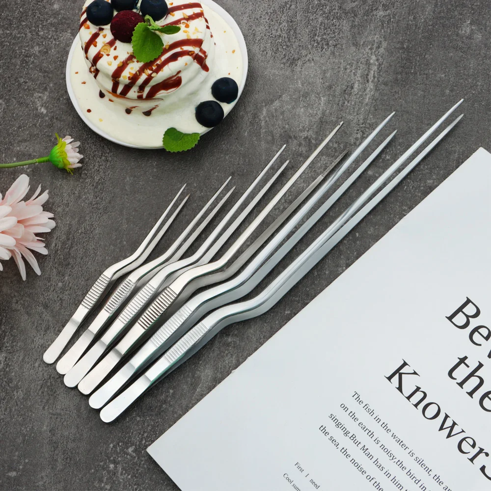 Szczypce kuchenne naczynia kuchenne BBQ pinceta klips do żywności szczypce kuchenne ze stali nierdzewnej przenośne na piknik grill gotowanie — zdjęcie 6