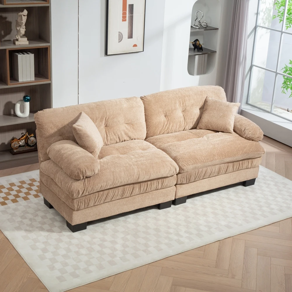 

Two-seat Sectional Sofa Modular Deep Seat Sofa Couch Chenille Sofa Sleeper Comfy Upholstered Furniture