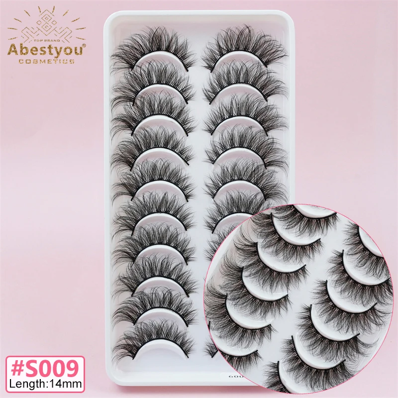 Abestyou 10 Pairs 5d New Effect Criss-cross Natural Look Individual Fluffy Faux Mink Lashes Kit Cilios Para Extensão De Cilios