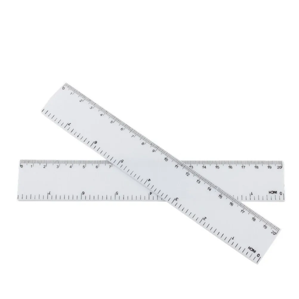 4Pcs 8 Inch Plastic Straight Ruler Clear Dual Scale Cm and Inch Measuring Tool Strong Unbreakable for Students Designers