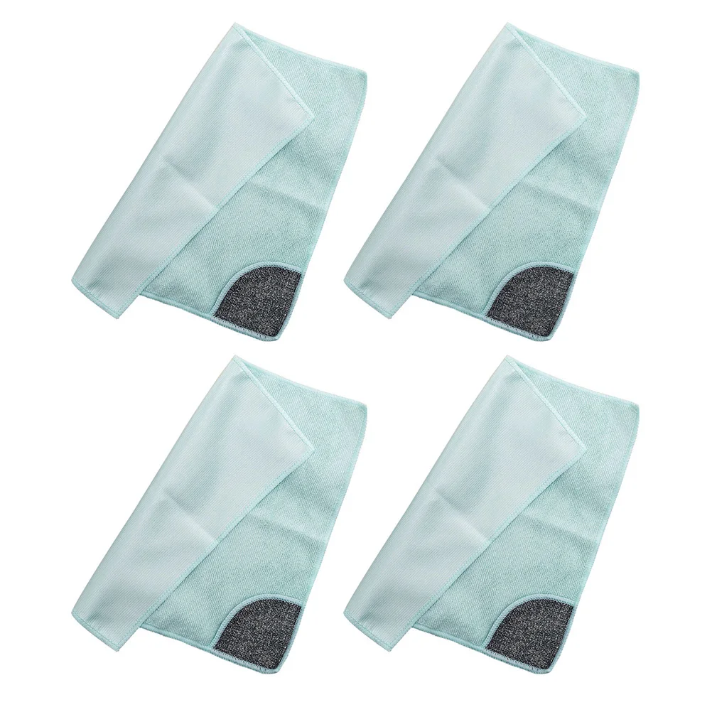 

4pcs Water Absorption Dishcloths Soft Non-Oily Kitchen Cleaning Cloths For Household Duster Bowl Washing Scrubbers Towels