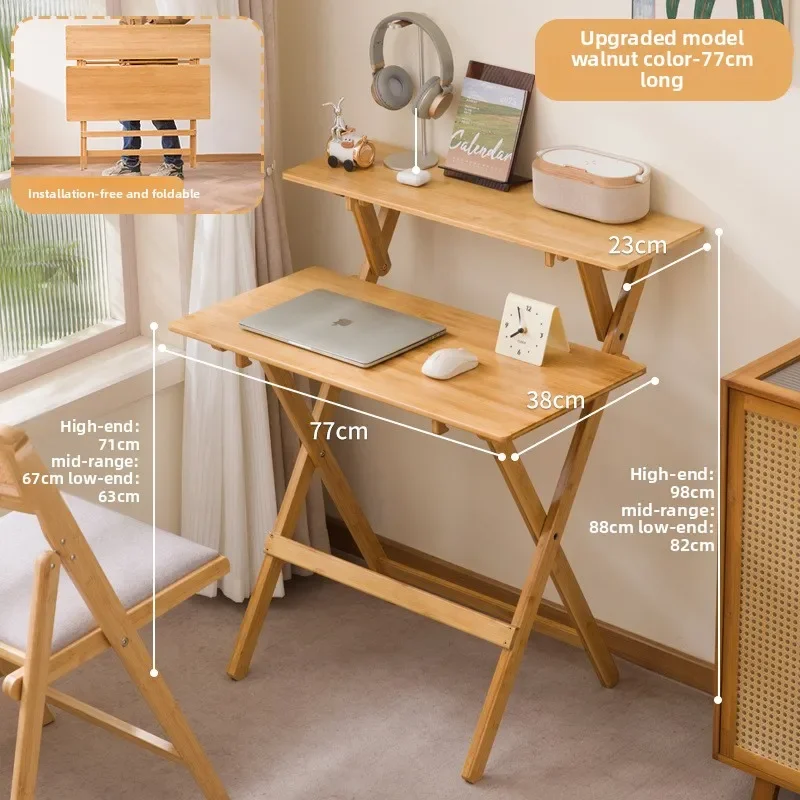 Exquisite Multi-functional Folding desk student household computer desk bedroom small apartment bedside study small table