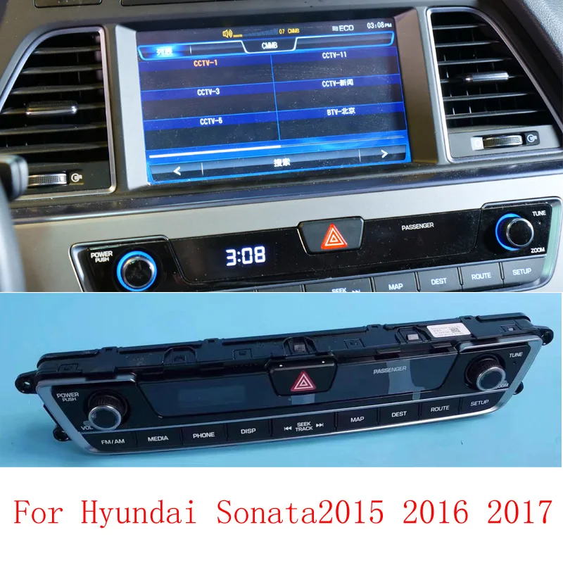 Car Accessories Emergency Light Control Panel Assembly For Hyundai Sonata 9 2015 2016 2017 Digital Clock Electronic Clock