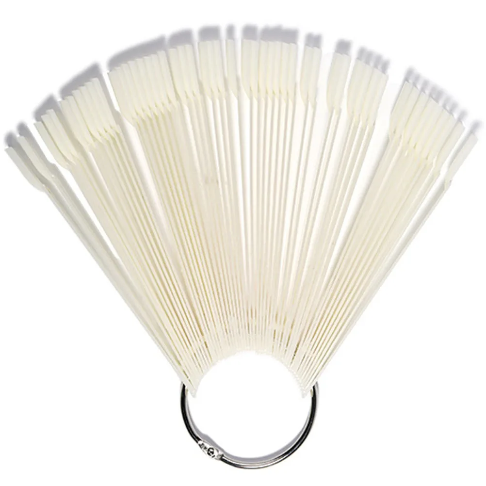 

50 Pcs Nail Art Supplies Color Sample Sticks Display Manicure for Nails White Practice Tips Salon Stand
