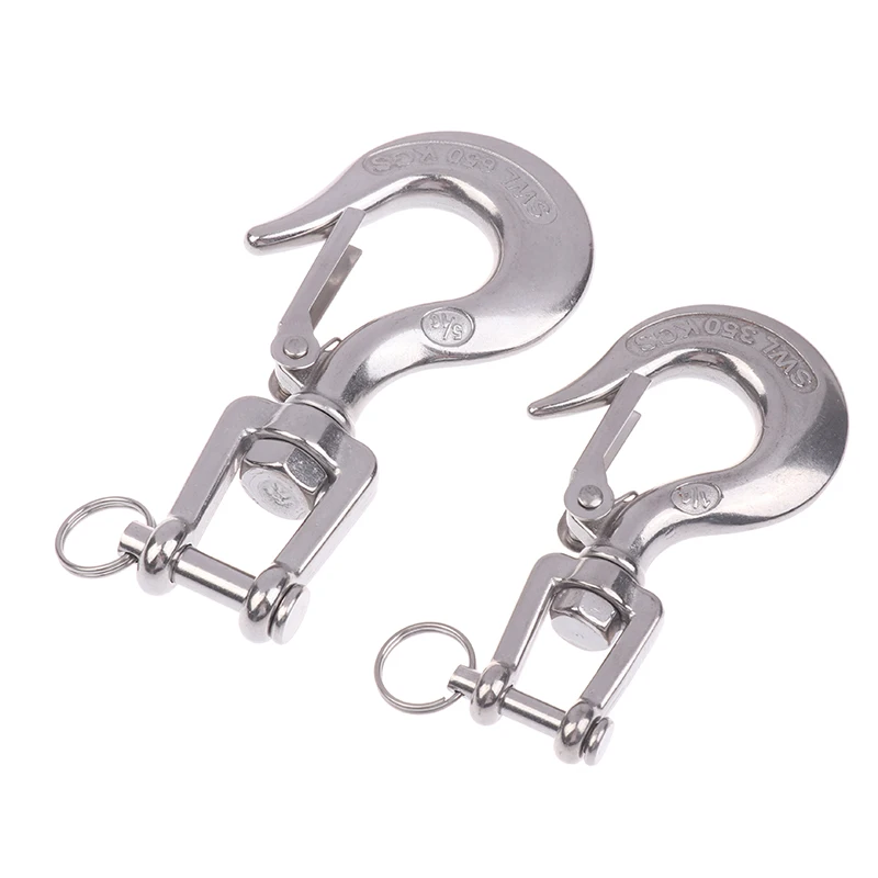 304 Stainless Steel Trigger Clevis Swivel-Eye Lifting Snap Tone Hook Wire Rope Lifting Hook With 150/350/650KG Loading Capacity