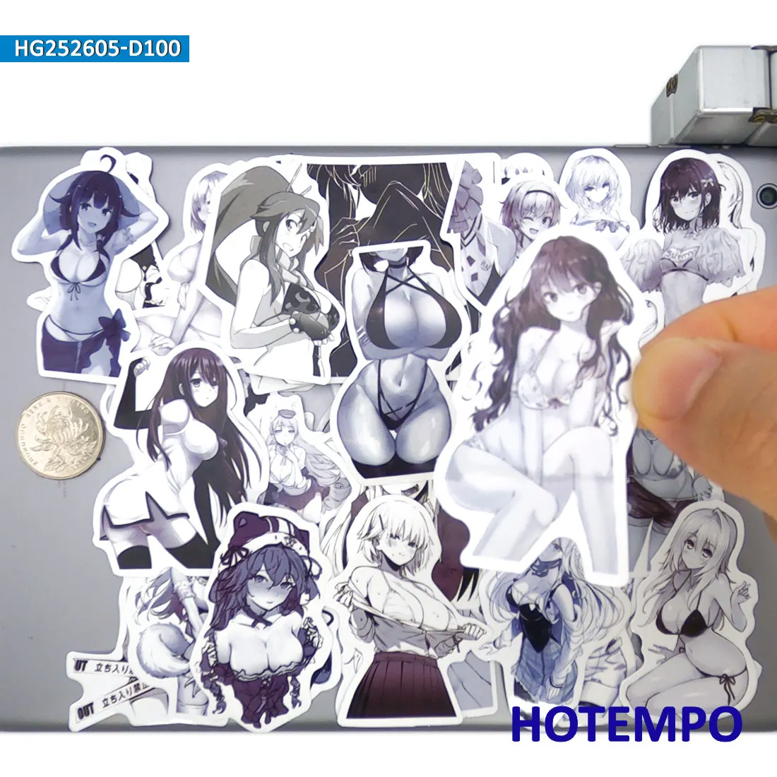 Zestaw naklejek z seksownymi dziewczynami anime, piękna kobieta w bikini, styl manga, na laptopa, samochód, telefon, motocykl, zabawny zestaw naklejek, 100 sztuk