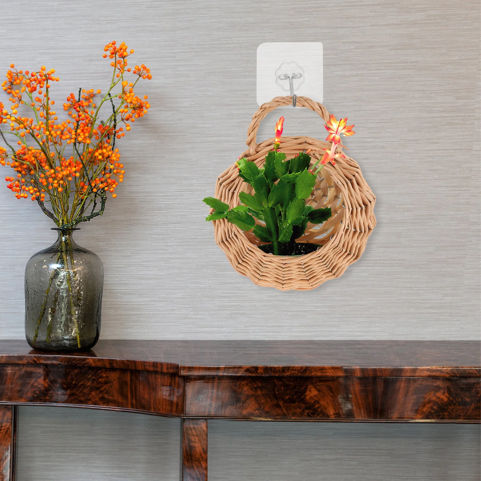 

TINEASUR Hanging Flower Basket Woven Plant Holder Garden Home Decoration Storage Basket for Indoor Outdoor Plants