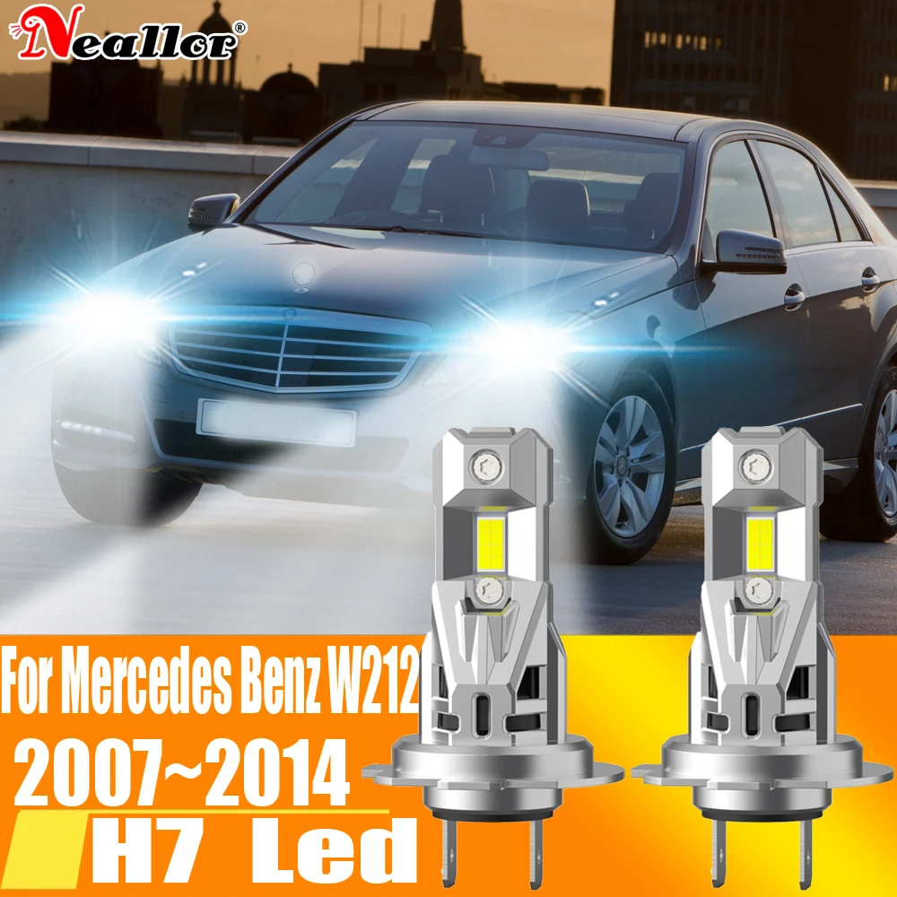 2szt High Power H7 Led Headlight Canbus No Error Car Bulb White Light Moto Diode Lamp 12v 55w For Mercedes Benz W212 2007~2014