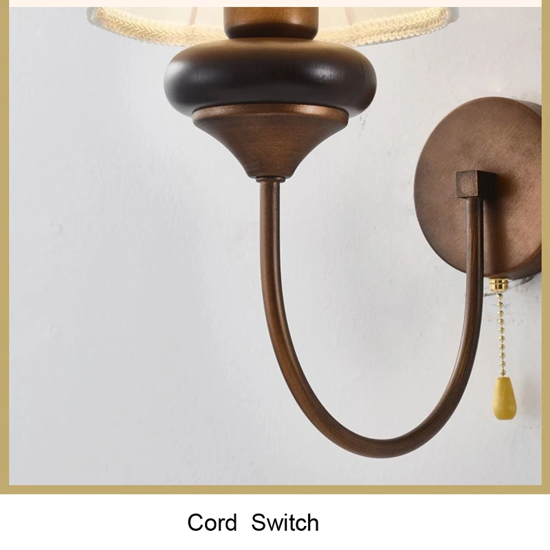 Nordic Bedroom Bedside Wall Light Antique Corridor Living Room Stair Study Reading Lamp With Switch Background Wall Lamp