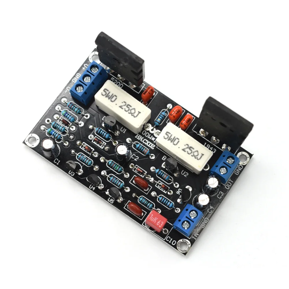 New Tube 100W Mono DC 35V Power Amplifiers 2SC5200 + 2SA1943 5200 1943 HIFI Audio Amplifier Board