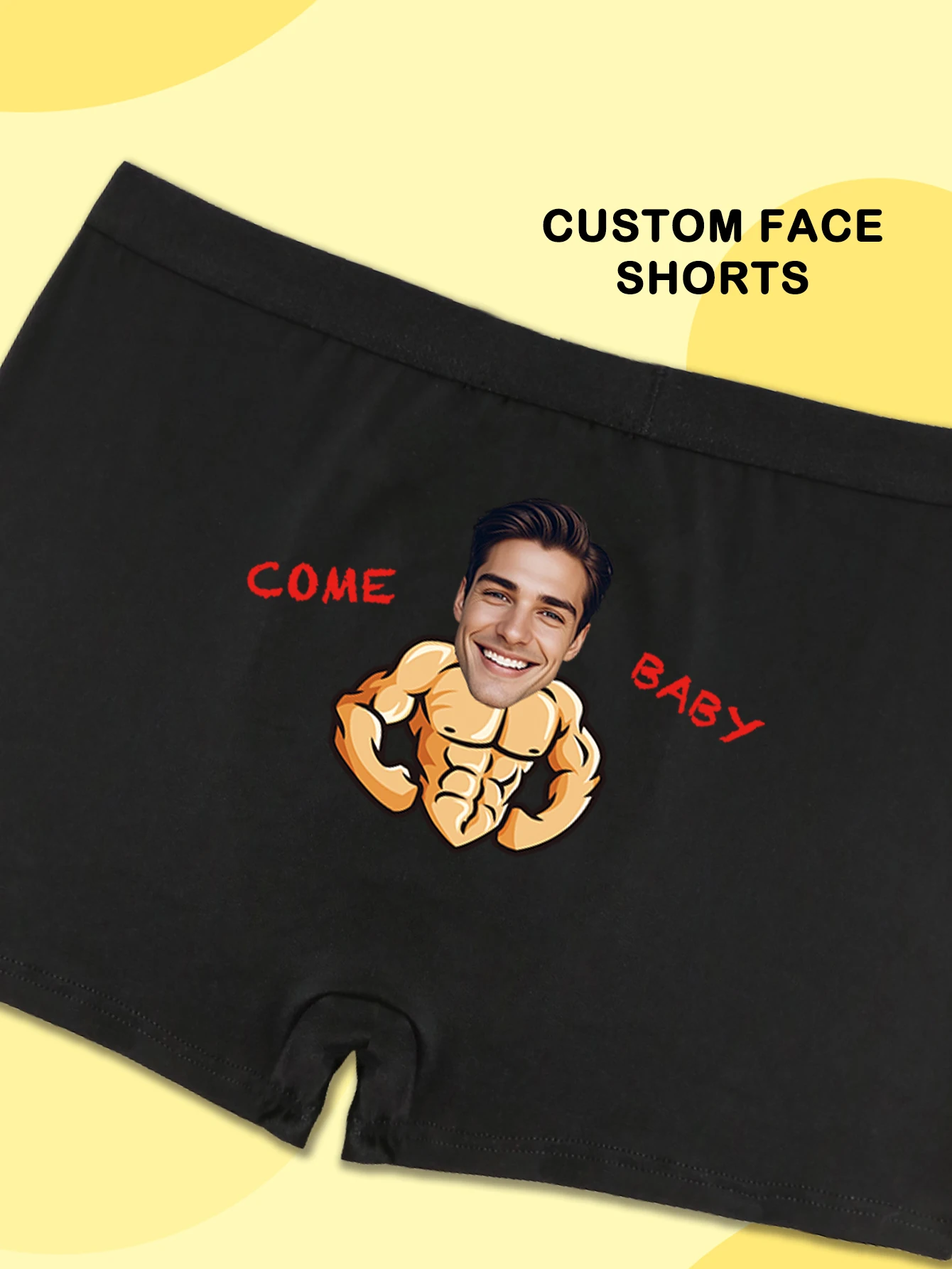 Customizable 1-Pack Sexy Men's Boxer Shorts with Portrait Design for Valentine's Day And Anniversaries Comfortable Elastic Fit f
