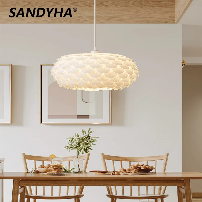 SANDYHA Fish-like Pendant Lights Lamp for Living Dining Room Bedroom Chandeliers Lustre Lamparas Colgantes Home Decor Hanglamp