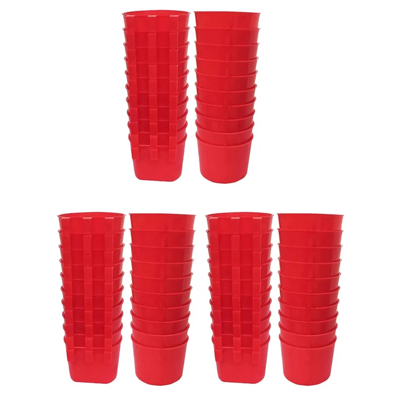 

60Pcs Chickens Feeders For Cage,Hanging Chicken Water Feeder Cup, Plastic Birds Feeders Seed Bowl, Chicken Feeder-ABQU