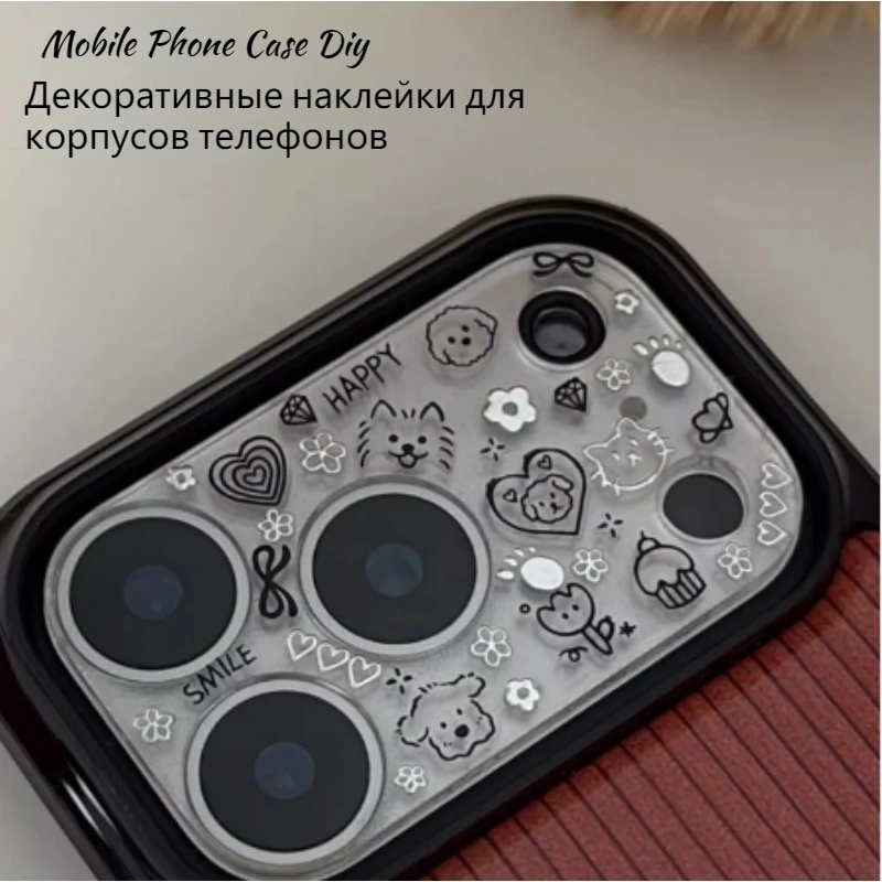 Ins Fashion Cute Korean Cartoon Graffiti Dog Stickers DIY Decor material for IPhone 17 Mobile Phone Case Diy Kawaii CCD Camera