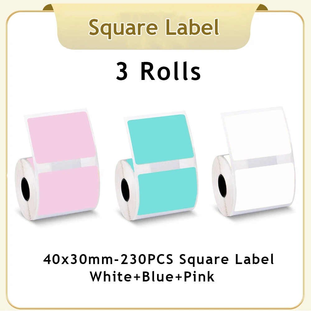 3Rolls 40x30mm Compatible Phomemo M110 M220 M200 Self-Adhesive Round Thermal Paper,  E210 P50 Detong P1 Label Printer Sticker