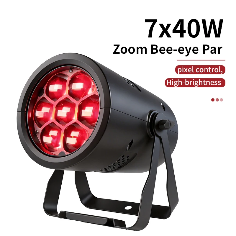 1-4 шт./компл. светодиодные пиксельные прожекторы Bee Eye PAR 7x40W RGBW с DMX-управлением, подходят для дискотек, семейных вечеринок, ночных клубов, баров, свадеб и других мероприятий.
