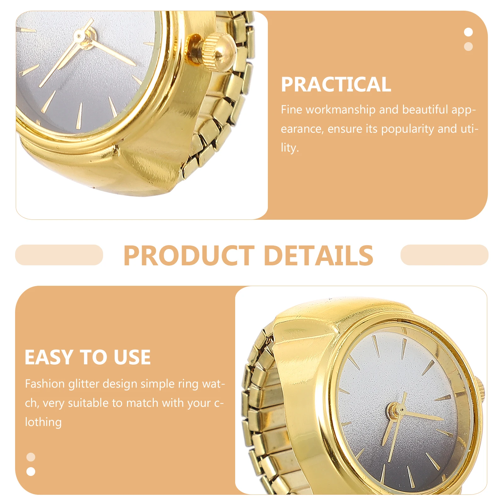 

Finger Watch Ring Quartz Girl Watches for Men Zinc Alloy Watch-shaped Casual Miss