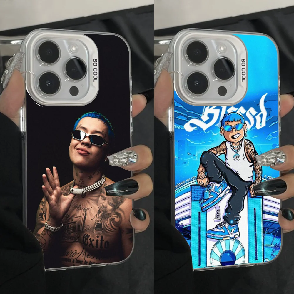 

Blessd Cantante Rapper Phone Case For iPhone 16,15,14,13,12,11,Pro,Max,Plus,Mini,XS Anti Fall Gray Silver Matte Hard Bumper