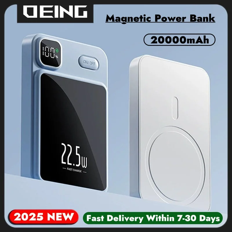 

10000mAh Magnetic Wireless Power Bank For Magsafe Powerbank Spare Battery For iPhone Xiaomi Huawei Samsung PD22.5W Fast Charger