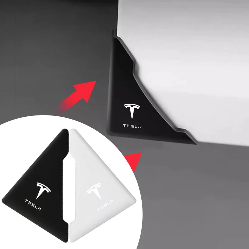 

Силиконовые защитные накладки на углы дверей автомобиля, противоударные наклейки для Tesla TMX TMS 2016-2023, декоративные наклейки для моделей TM3, Model 3, X, S, Y