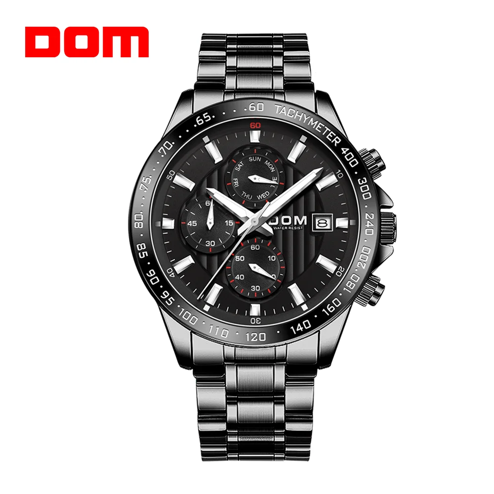 

DOM Luxury Men's Watch Waterproof Date Clock Male Sports Watches Multifunctional Quartz Wrist Watch Relogio Masculino M-1338