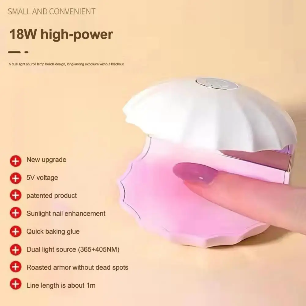 Lâmpada UV de unha portátil, tamanho mini de secagem rápida, design adorável do coelho, máquina LED para manicures domésticos, 24W