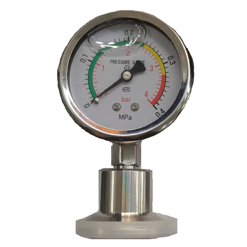 

1pc 0-0.4MPa Manometer YTP60 Sanitary Diaphragm Pressure Gauge 50.5mm OD Tri Clamp Membrane Pressure Gauge Diaphragm Gauge