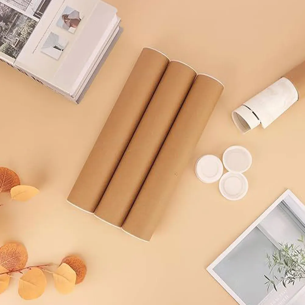 

2 Pcs File Storage Transport Pipe Poster Tubes Mailer Travel Container Mailing Shipping Abs with Caps
