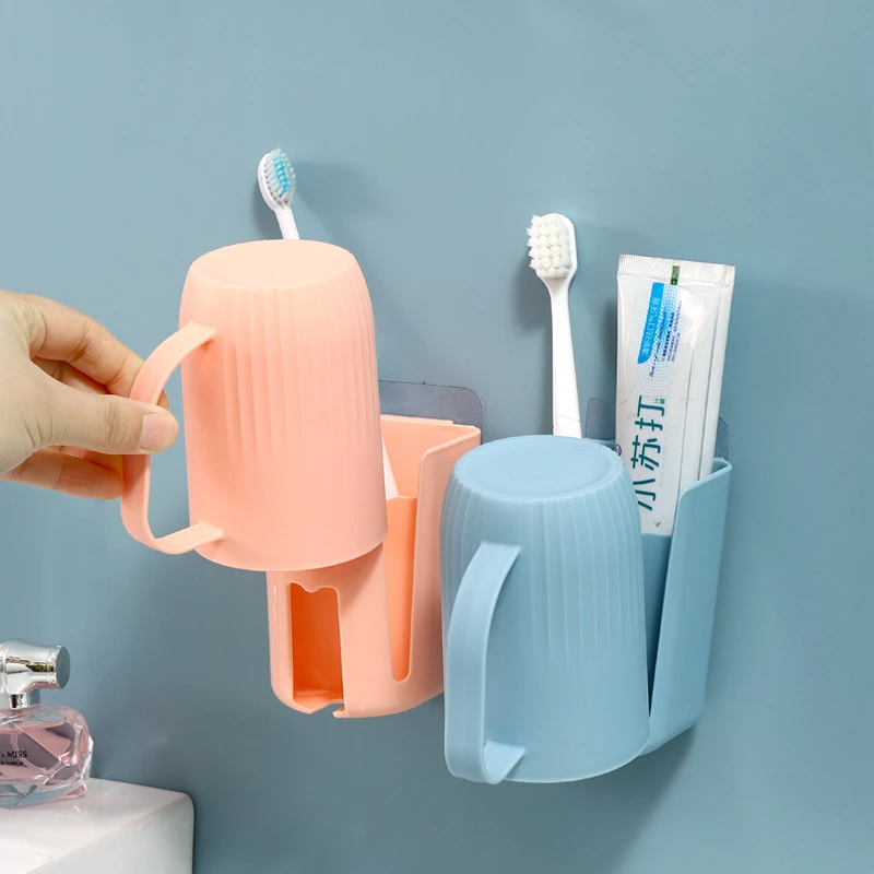 Household Tooth Cups Rack For Tooth Mug Wall-mounted Mouthwash Cups Washing And Brushing Teeth Cup Hook Wall-mounted Cup Rack