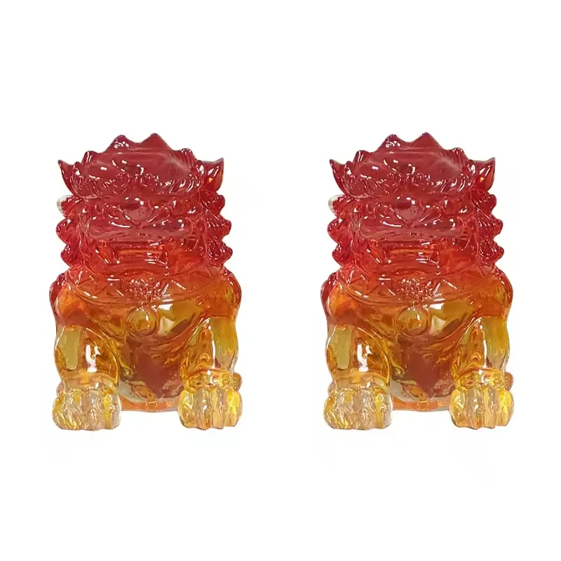 

*Customized Transparent Lion Folk Art Sculpted Artistic Resin Ornaments Home Decoration Statues