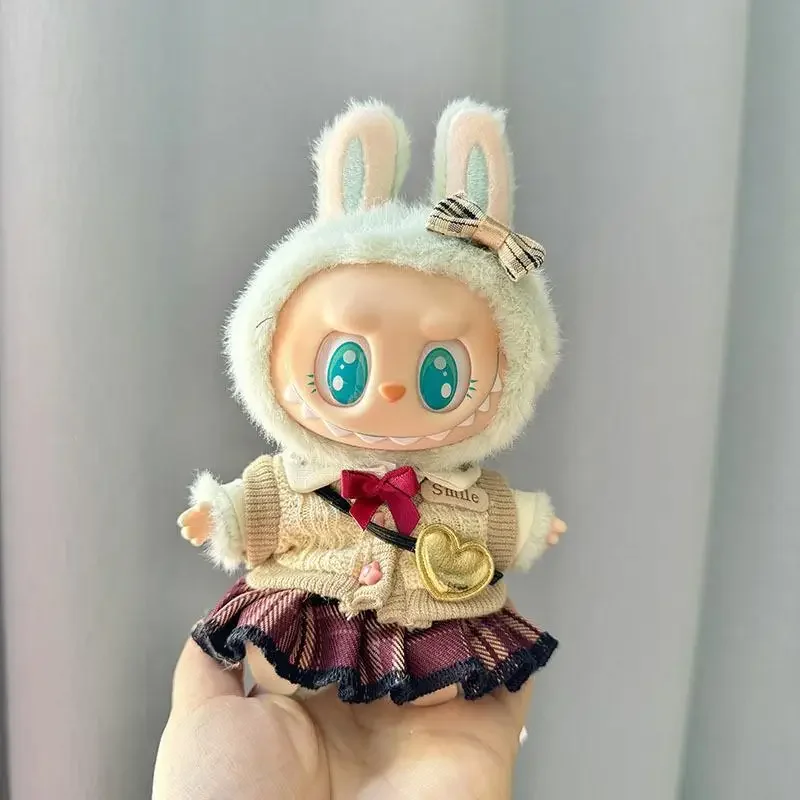 Für 17 cm labubu/Crybaby tuch Nette Puppe Kleidung Outfit Zubehör JK Kleid Set für 17 CM Labubu V2 V1 DIY Mini Puppen Kleidung