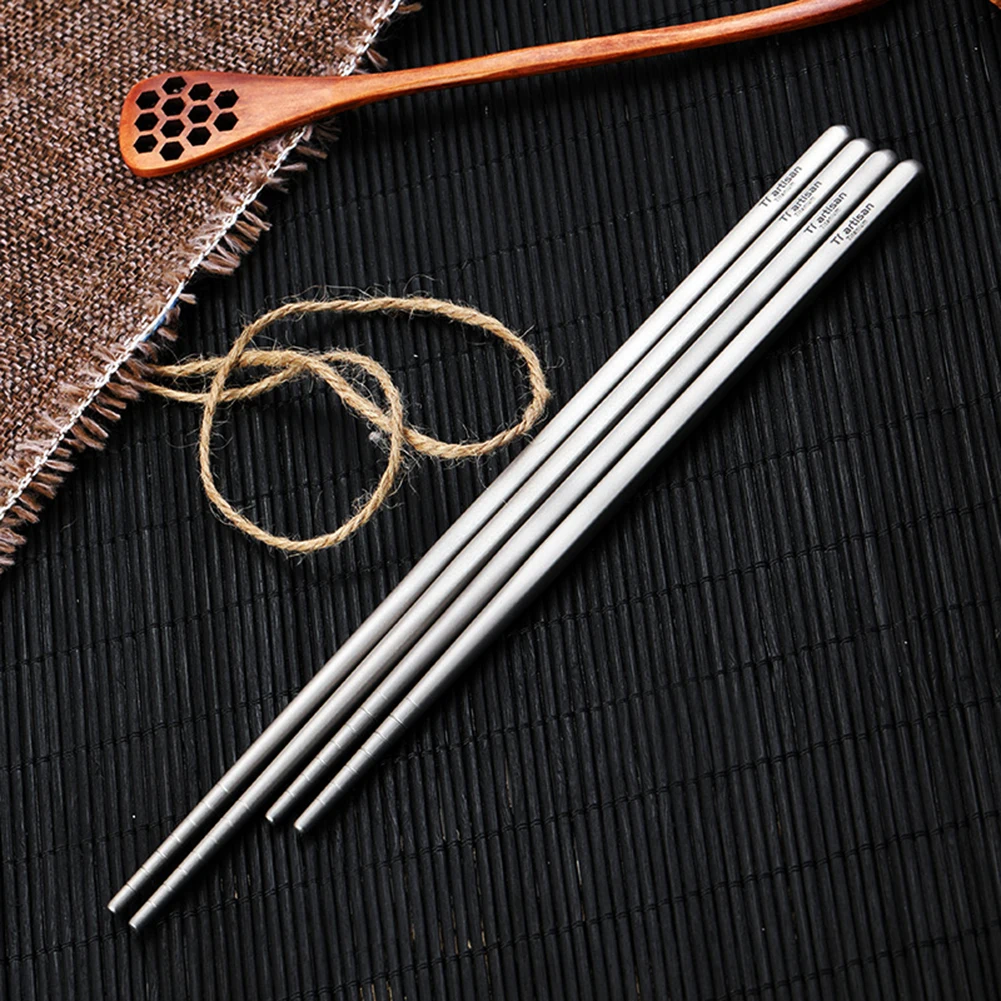 1 Pair Hollow Chopsticks 195/230mm Non-Slip Lightweight Non Corrosive Chopsticks In Polish/Matt Finish Gift-Idea Tableware