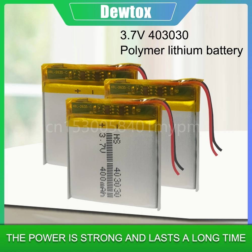 3.7V 400mAh 403030 043030 Lithium Polymer Rechargeable Battery for DVD Scale Sprayer Smart Watch Bluetooth Headsets Li-ion Cells