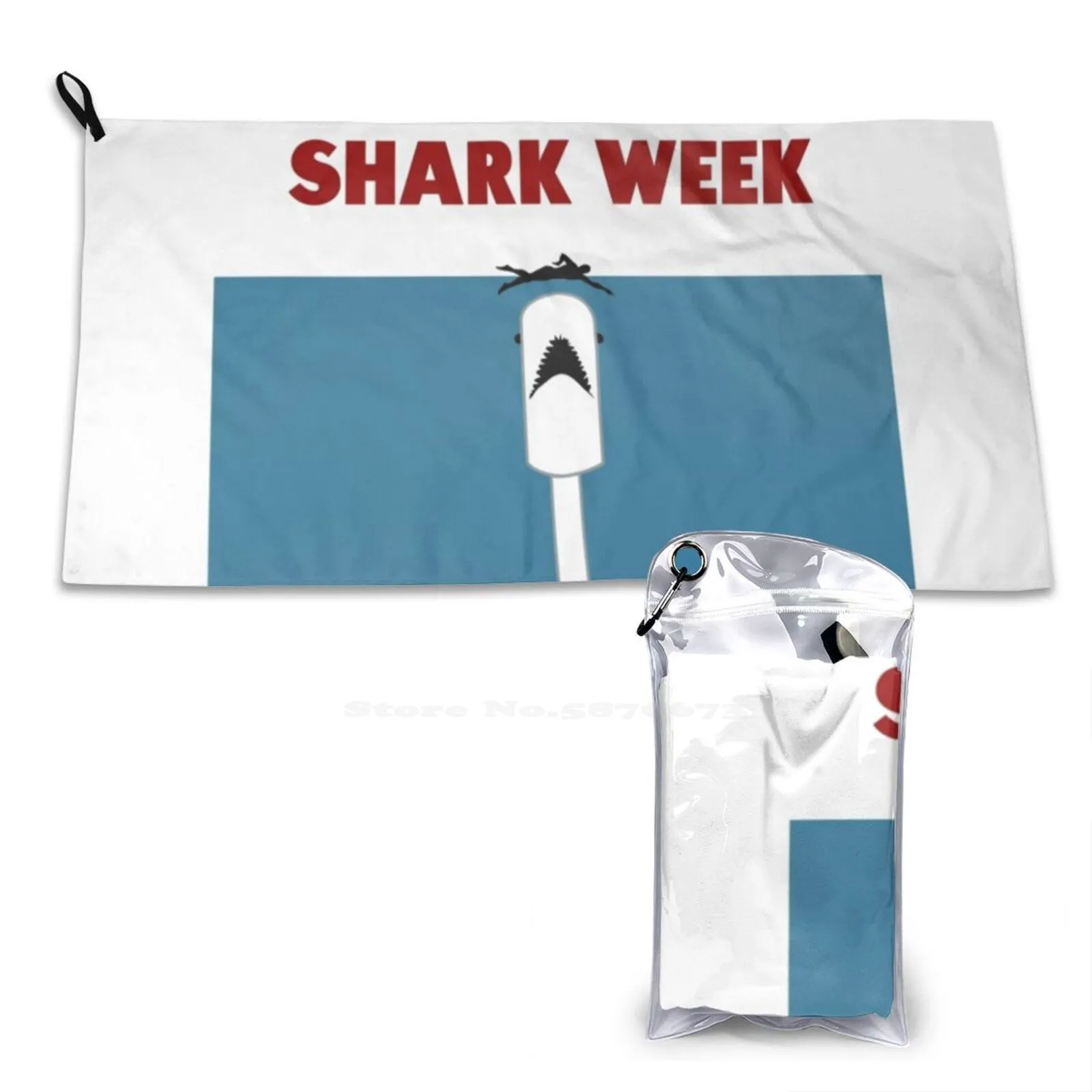 Shark Week Soft Towel Quick Dry Beach Towel Shark Week That Time Of The Month Period Women Issues Funny Parody Tampon Shark