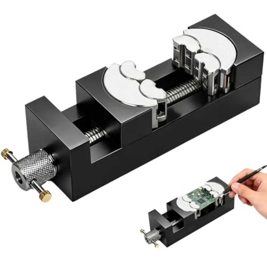 

Умные мини-тиски Fractal 2.4: Сверхмощные тиски для сверлильного станка, настольные тиски-зажимы, портативные тиски Fractal с зажимными губками для деревообработки и ювелирных работ