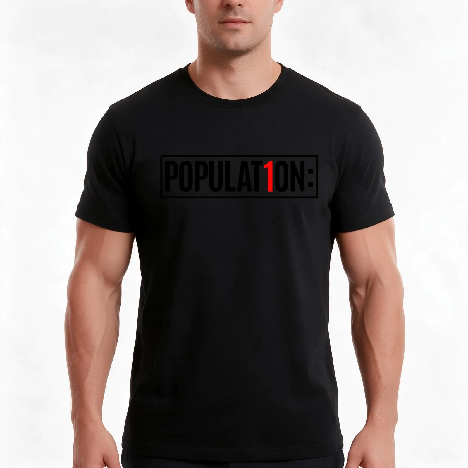 POPULATION T-Shirt Summer Casual Cotton Tee Oversized Streetwear Tops Vintage Graphic Print Loose Fit Short Sleeve