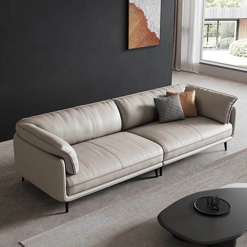 

Leather Luxury Living Room Sofas Recliner Corner Sectional Reception Sofas Minimalista Italian Style Divani Soggiorno Furniture